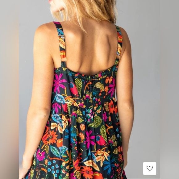 🌻 NATURAL LIFE ✌🏻 | Patti Dress, Black Neon Floral, Sz Medium - Picture 2 of 4